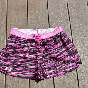 Under Armour Women's Pink and Black and Gtay Shorts